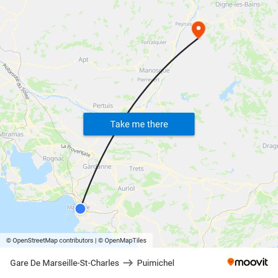 Gare De Marseille-St-Charles to Puimichel map