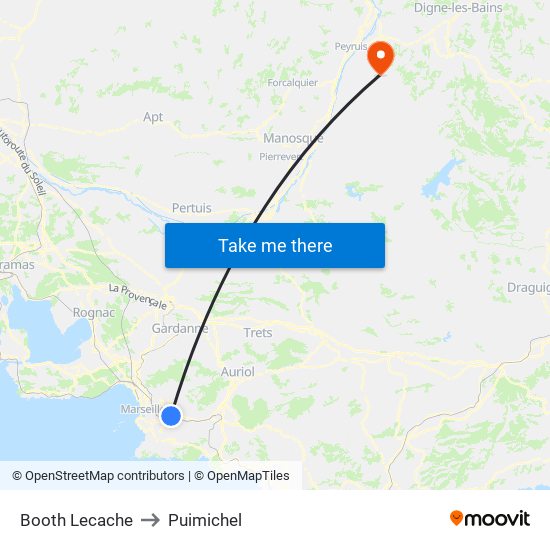 Booth Lecache to Puimichel map