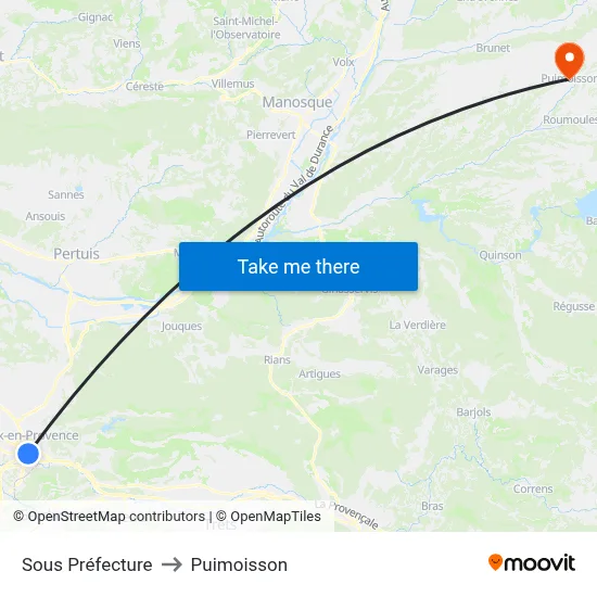Sous Préfecture to Puimoisson map