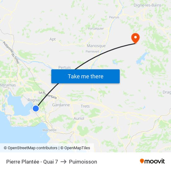 Pierre Plantée - Quai 7 to Puimoisson map