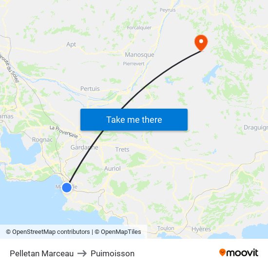 Pelletan Marceau to Puimoisson map