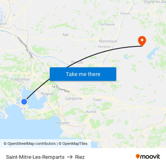 Saint-Mitre-Les-Remparts to Riez map