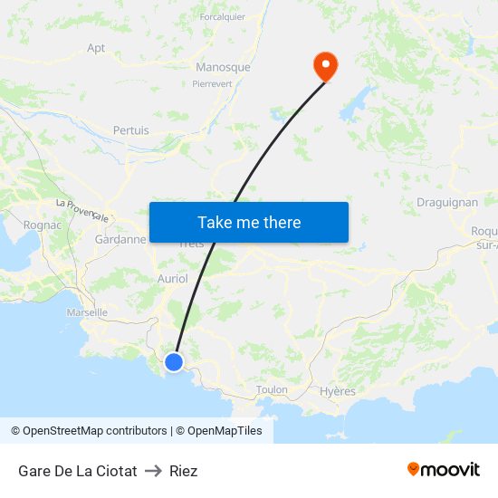 Gare De La Ciotat to Riez map