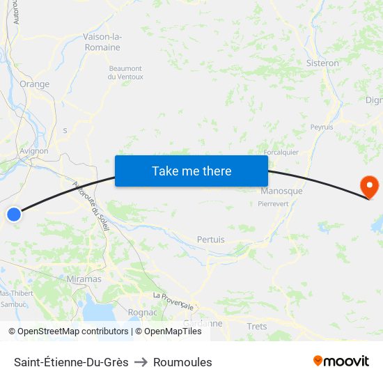 Saint-Étienne-Du-Grès to Roumoules map