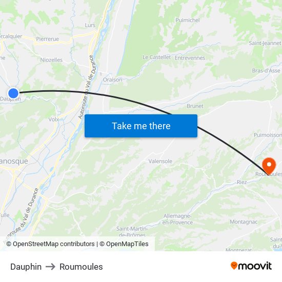 Dauphin to Roumoules map