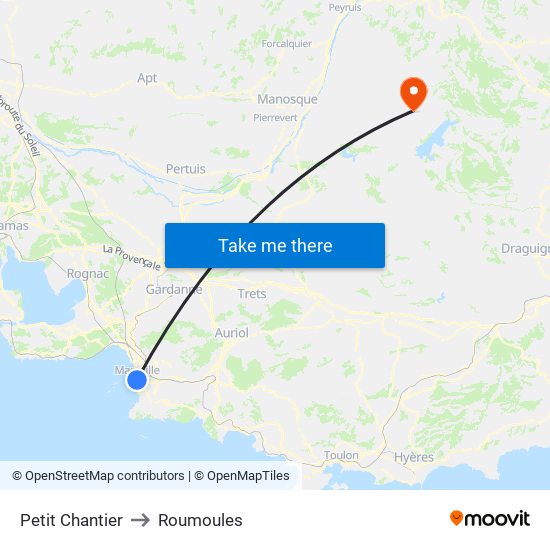 Petit Chantier to Roumoules map