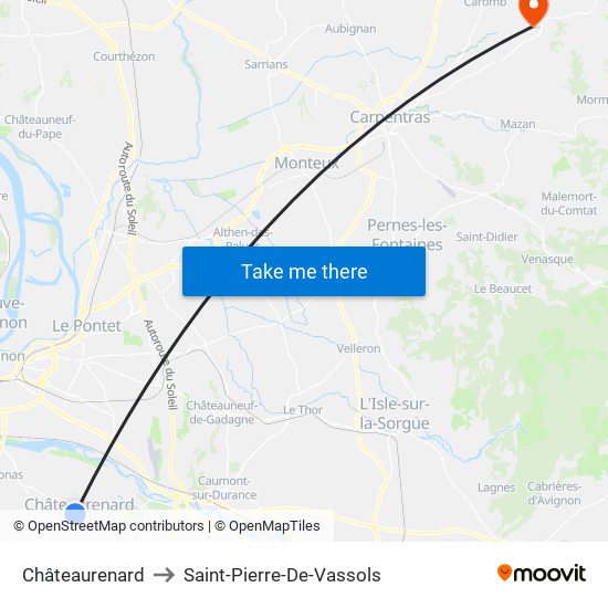 Châteaurenard to Saint-Pierre-De-Vassols map