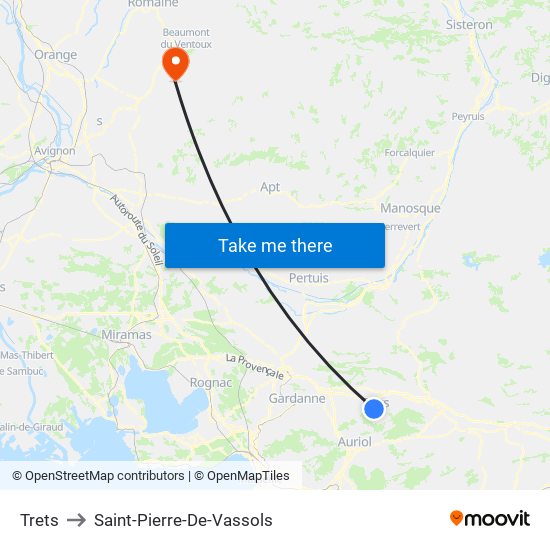 Trets to Saint-Pierre-De-Vassols map