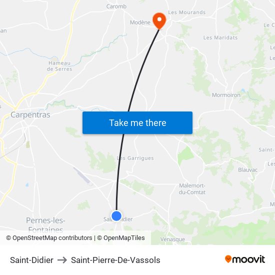 Saint-Didier to Saint-Pierre-De-Vassols map