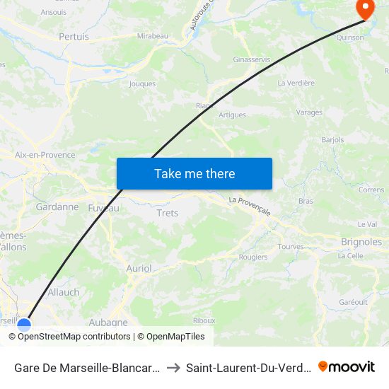 Gare De Marseille-Blancarde to Saint-Laurent-Du-Verdon map