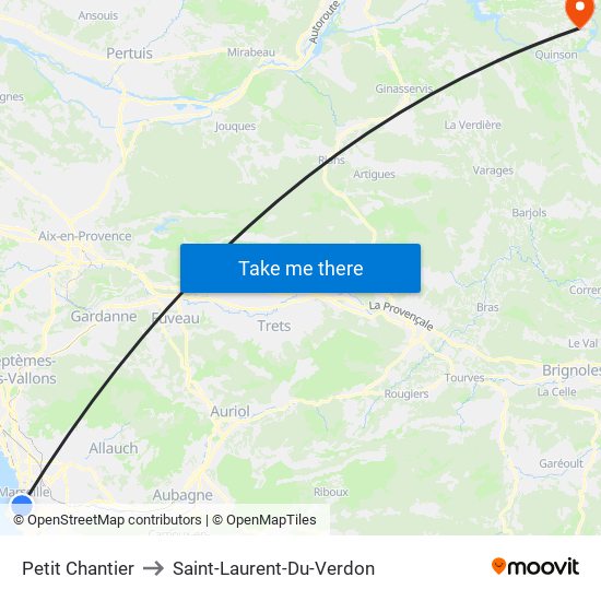 Petit Chantier to Saint-Laurent-Du-Verdon map