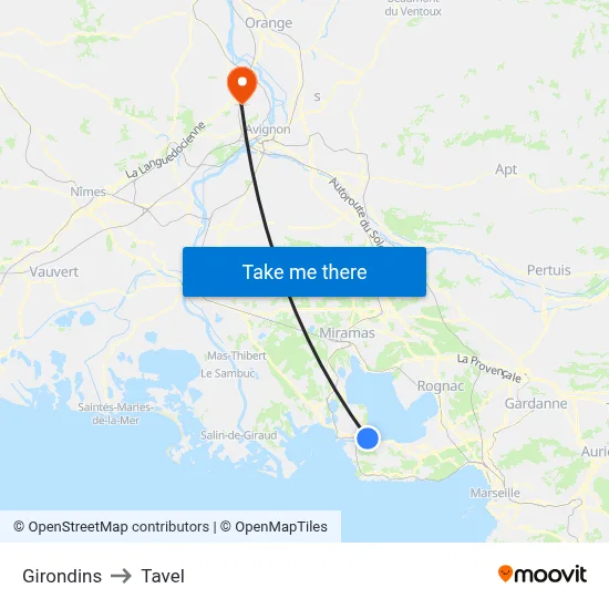 Girondins to Tavel map