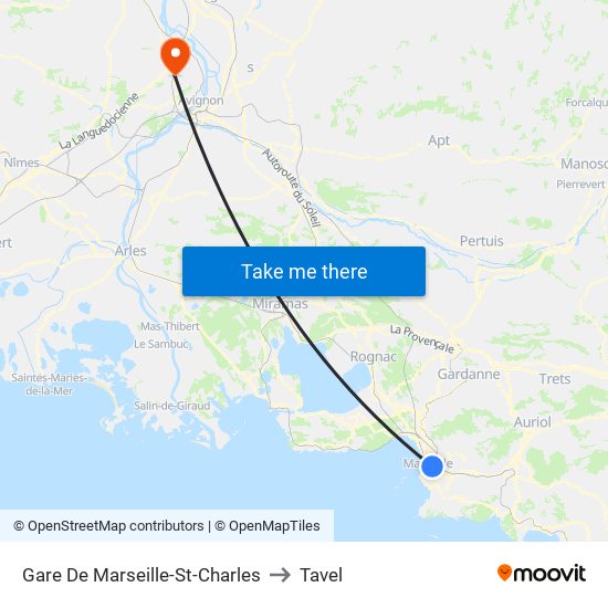 Gare De Marseille-St-Charles to Tavel map