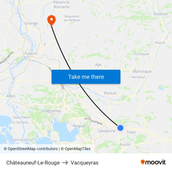 Châteauneuf-Le-Rouge to Vacqueyras map
