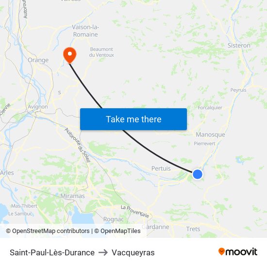 Saint-Paul-Lès-Durance to Vacqueyras map