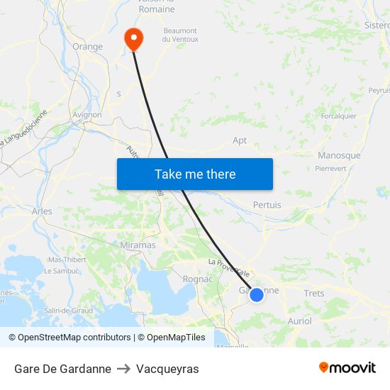 Gare De Gardanne to Vacqueyras map