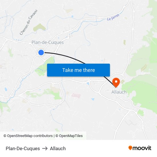 Plan-De-Cuques to Allauch map