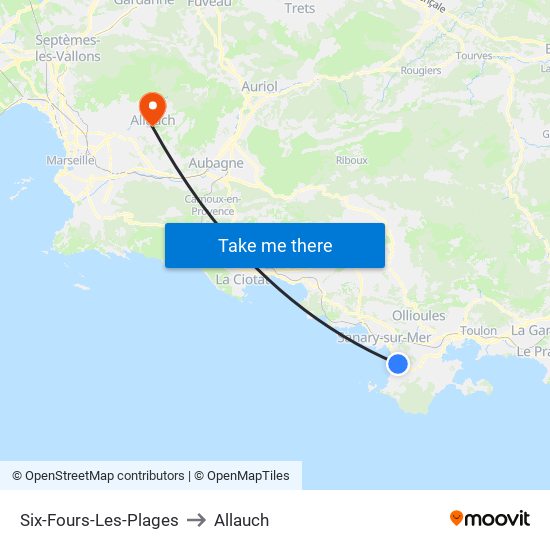 Six-Fours-Les-Plages to Allauch map