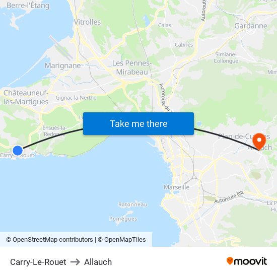 Carry-Le-Rouet to Allauch map