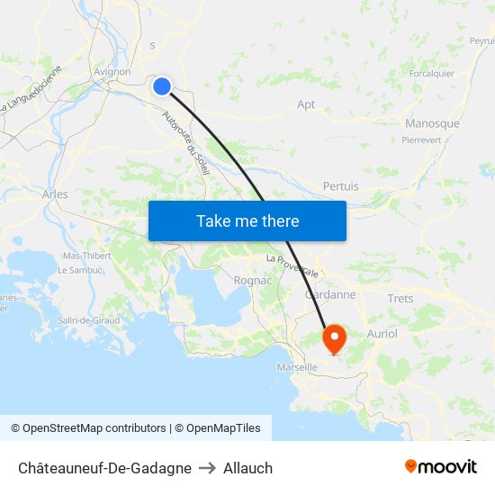 Châteauneuf-De-Gadagne to Allauch map