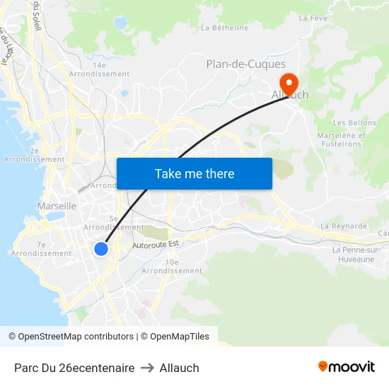 Parc Du 26ecentenaire to Allauch map