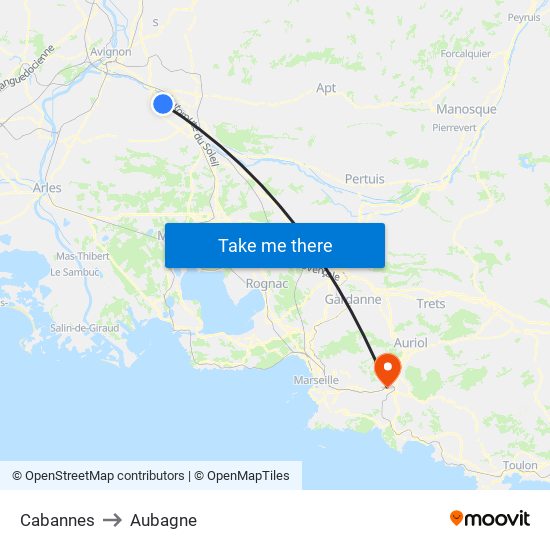 Cabannes to Aubagne map