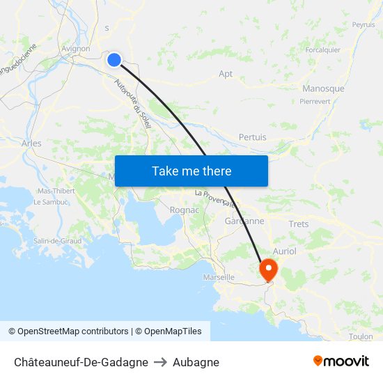 Châteauneuf-De-Gadagne to Aubagne map