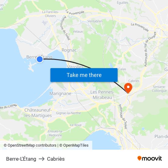 Berre-L'Étang to Cabriès map