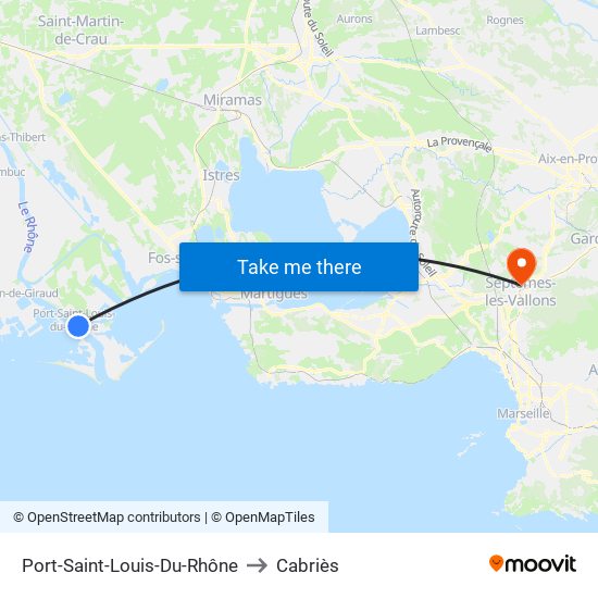 Port-Saint-Louis-Du-Rhône to Cabriès map