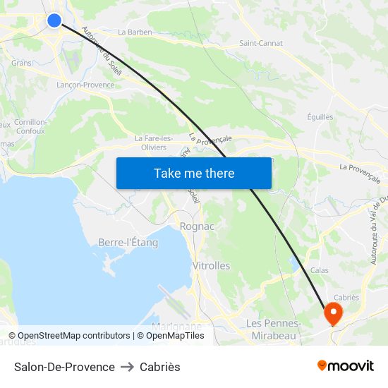 Salon-De-Provence to Cabriès map