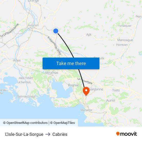 L'Isle-Sur-La-Sorgue to Cabriès map