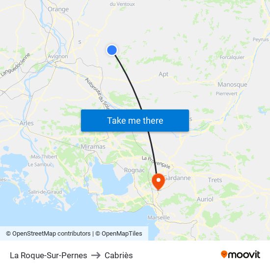 La Roque-Sur-Pernes to Cabriès map