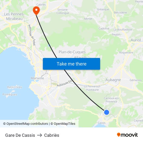 Gare De Cassis to Cabriès map