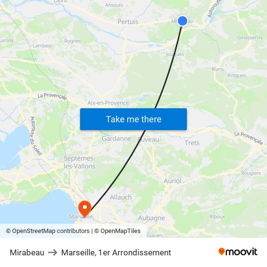 Mirabeau to Marseille, 1er Arrondissement map