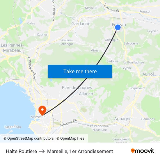 Halte Routière to Marseille, 1er Arrondissement map