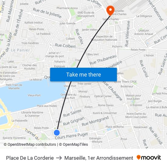 Place De La Corderie to Marseille, 1er Arrondissement map