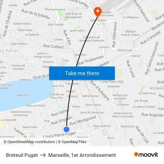 Breteuil Puget to Marseille, 1er Arrondissement map