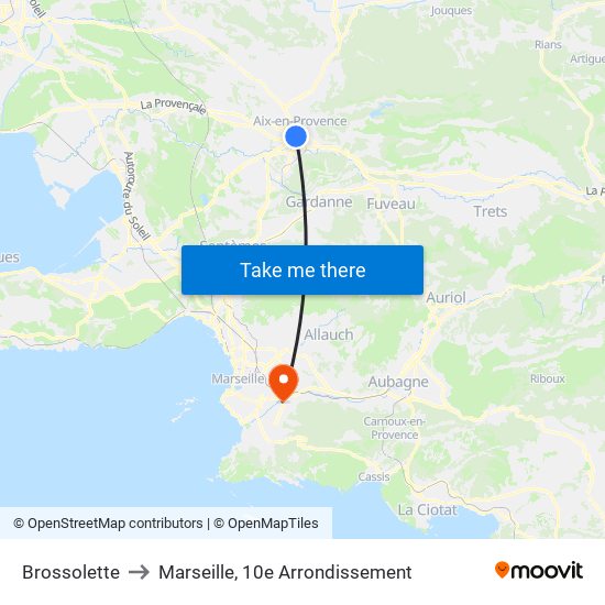 Brossolette to Marseille, 10e Arrondissement map