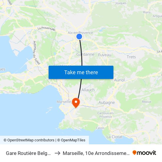 Gare Routière Belges to Marseille, 10e Arrondissement map