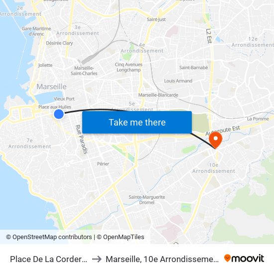 Place De La Corderie to Marseille, 10e Arrondissement map