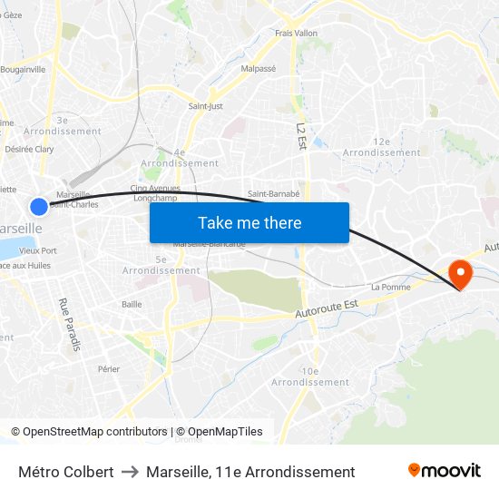 Métro Colbert to Marseille, 11e Arrondissement map