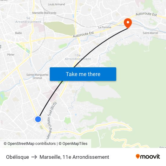 Obélisque to Marseille, 11e Arrondissement map