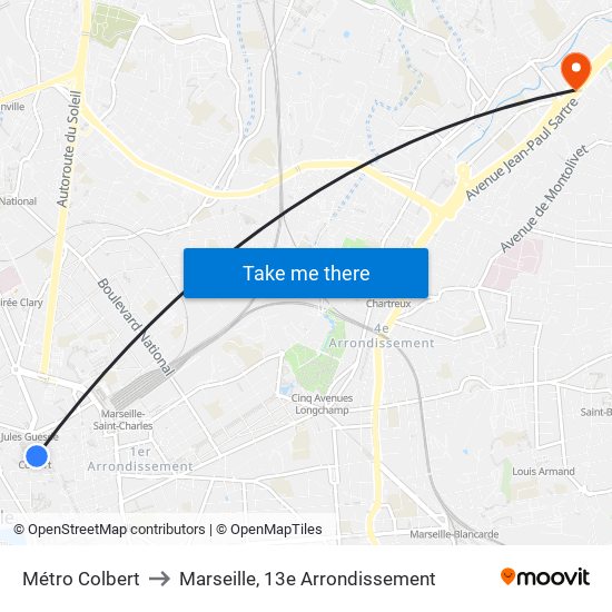 Métro Colbert to Marseille, 13e Arrondissement map