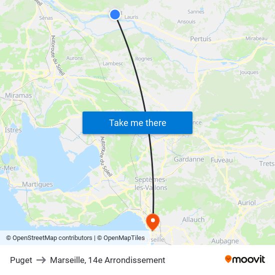 Puget to Marseille, 14e Arrondissement map