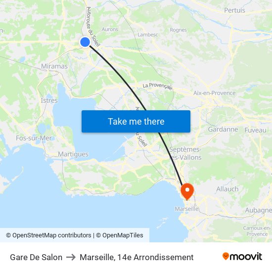 Gare De Salon to Marseille, 14e Arrondissement map