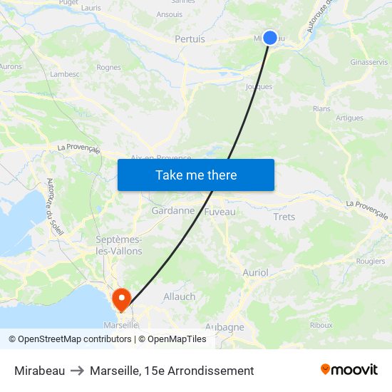 Mirabeau to Marseille, 15e Arrondissement map