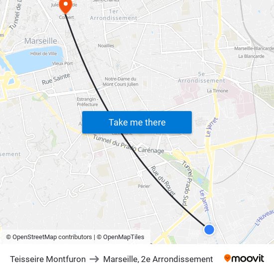 Teisseire Montfuron to Marseille, 2e Arrondissement map