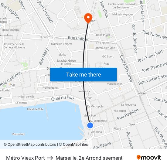 Métro Vieux Port to Marseille, 2e Arrondissement map