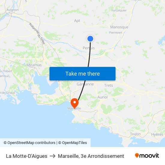 La Motte-D'Aigues to Marseille, 3e Arrondissement map