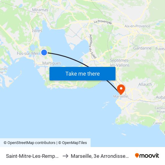 Saint-Mitre-Les-Remparts to Marseille, 3e Arrondissement map